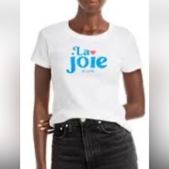 Sundry Classic La Joie White Tee Size 2 6/8 - Picture 5 of 5